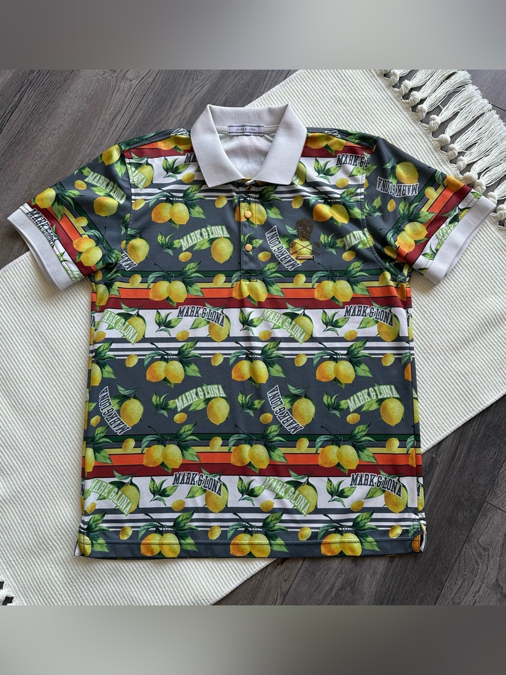 Mark & Lona Lemon Pattern Golf Polo Shirt
